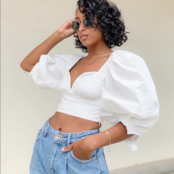Princess Polly Tops - Princess Polly short puff sleeve crop top